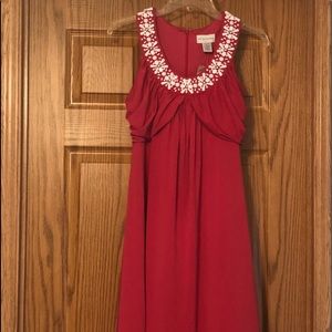 Soft Surroundings NWT Beaded Slinky Stretch Maxi Pink Dress Size PS